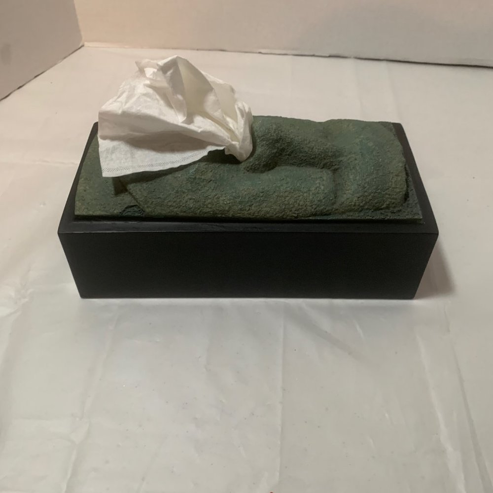 Rotary Hero Moai Tiki Easter Island Tissue Box EUC - Picture 9 of 11